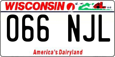 WI license plate 066NJL