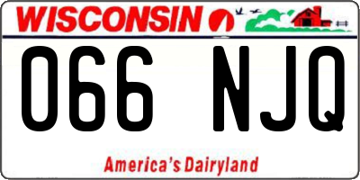 WI license plate 066NJQ