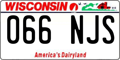 WI license plate 066NJS