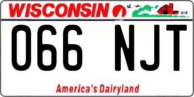 WI license plate 066NJT