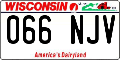 WI license plate 066NJV