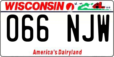 WI license plate 066NJW