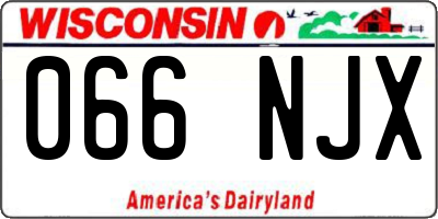 WI license plate 066NJX