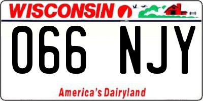 WI license plate 066NJY
