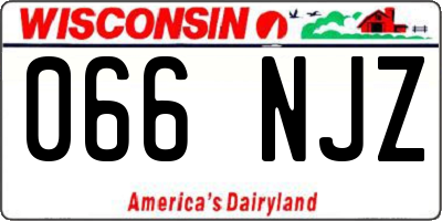 WI license plate 066NJZ