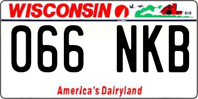 WI license plate 066NKB