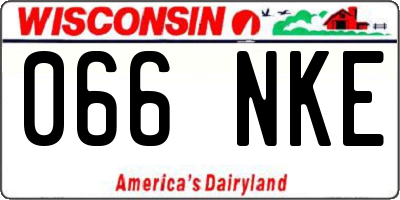 WI license plate 066NKE