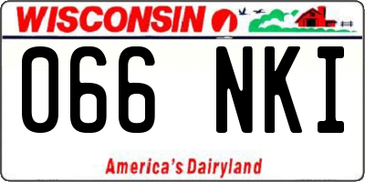 WI license plate 066NKI