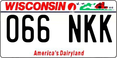 WI license plate 066NKK