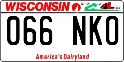 WI license plate 066NKO