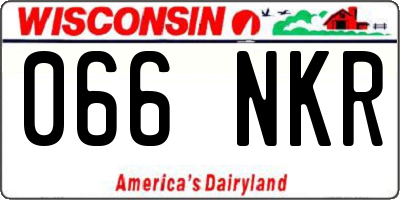 WI license plate 066NKR