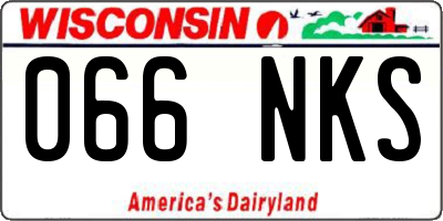 WI license plate 066NKS