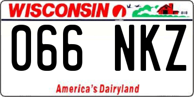 WI license plate 066NKZ