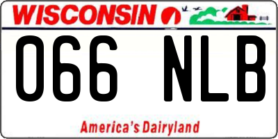 WI license plate 066NLB