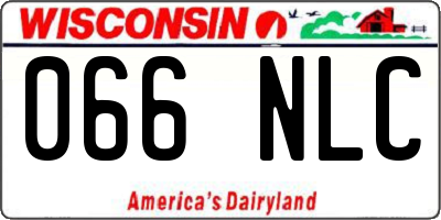 WI license plate 066NLC