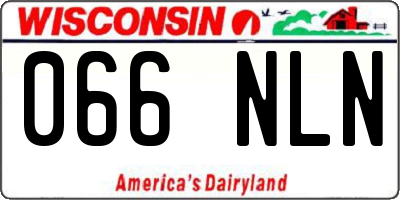 WI license plate 066NLN