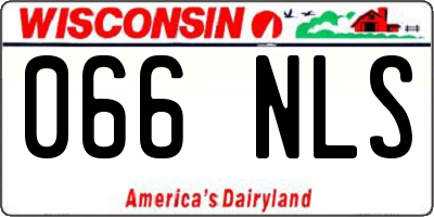 WI license plate 066NLS