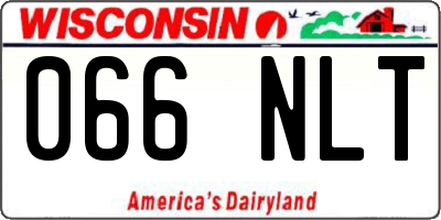 WI license plate 066NLT