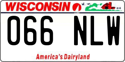 WI license plate 066NLW