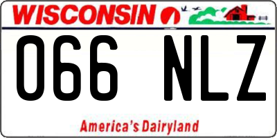 WI license plate 066NLZ