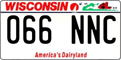 WI license plate 066NNC