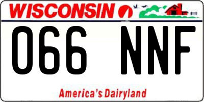 WI license plate 066NNF