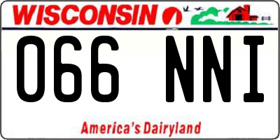 WI license plate 066NNI