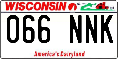WI license plate 066NNK