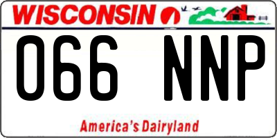 WI license plate 066NNP