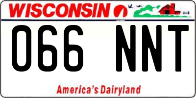 WI license plate 066NNT