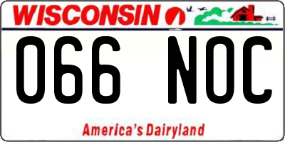 WI license plate 066NOC