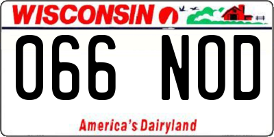WI license plate 066NOD
