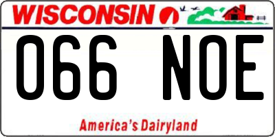 WI license plate 066NOE