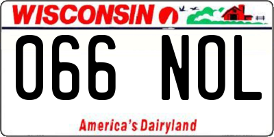 WI license plate 066NOL
