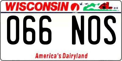 WI license plate 066NOS