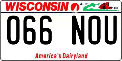 WI license plate 066NOU