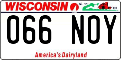 WI license plate 066NOY