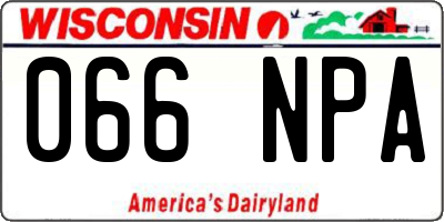 WI license plate 066NPA