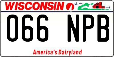 WI license plate 066NPB