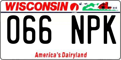 WI license plate 066NPK