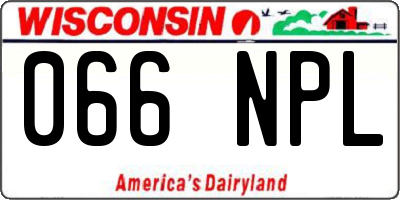 WI license plate 066NPL