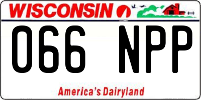 WI license plate 066NPP