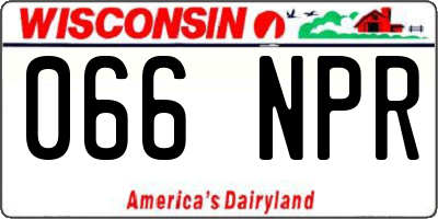 WI license plate 066NPR