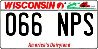 WI license plate 066NPS