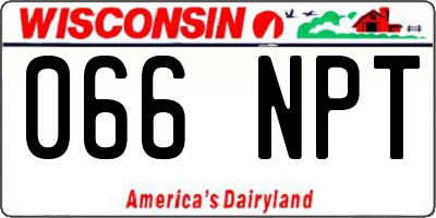 WI license plate 066NPT