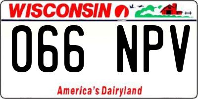 WI license plate 066NPV
