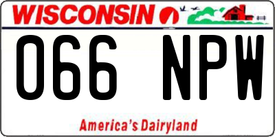 WI license plate 066NPW