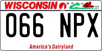 WI license plate 066NPX