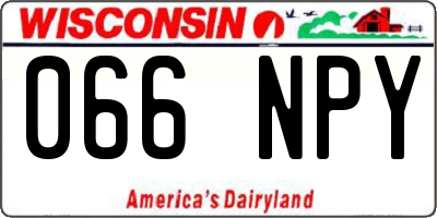 WI license plate 066NPY