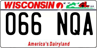 WI license plate 066NQA